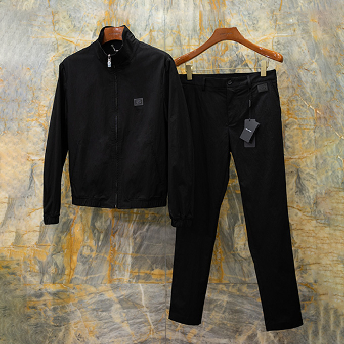 dolce & gabbana stand‑collar zip‑up jacket & trousers